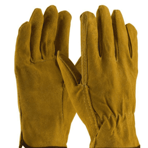 GOLDEN BROWN COWHIDE SPLIT LEATHER GLOVES