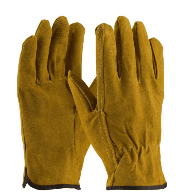 GOLDEN BROWN COWHIDE SPLIT LEATHER GLOVES